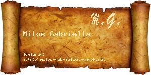 Milos Gabriella névjegykártya